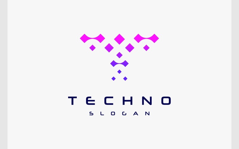 Letter T Digital Technology Logo Logo Template