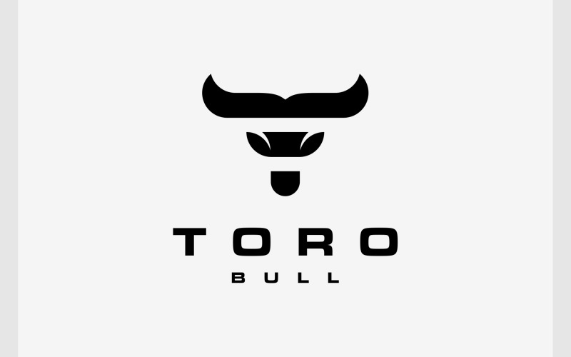 Letter T Head Bull Horn Logo Logo Template