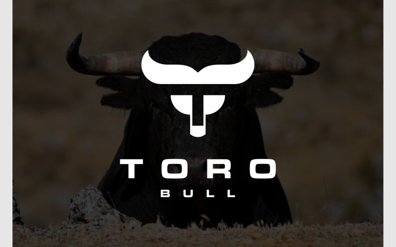 Letter T Head Bull Mascot Logo Logo Template