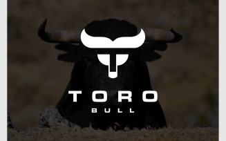Letter T Head Bull Mascot Logo