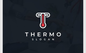 Letter T Thermometer Logo