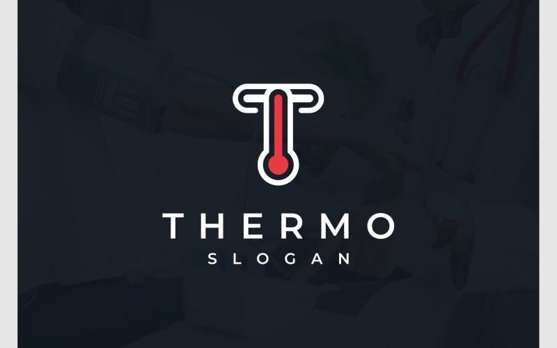 Letter T Thermometer Logo Logo Template