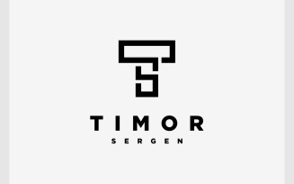 Letter TS ST Simple Monogram Logo