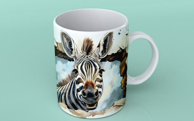 zebra funny Animal head peeking on white background 7 Illustration