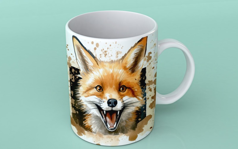 fox funny Animal head peeking on white background 2 Illustration