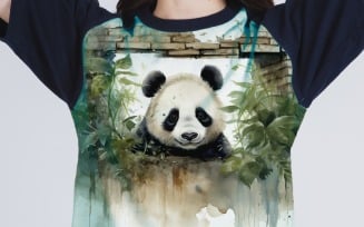 panda funny Animal head peeking on white background 1