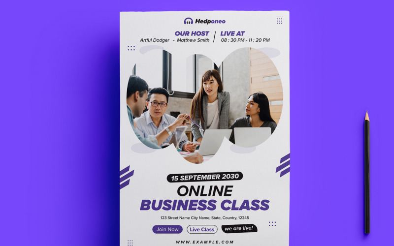 Online Business Class Flyer Template Corporate Identity