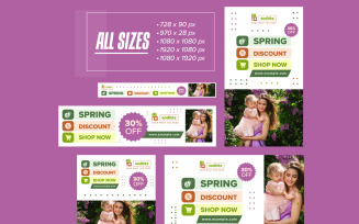 Spring Sale Banners Set Template