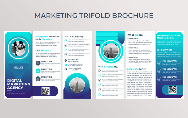 Business marketing promotion and corporate trifold brochure design Corporate Identity
