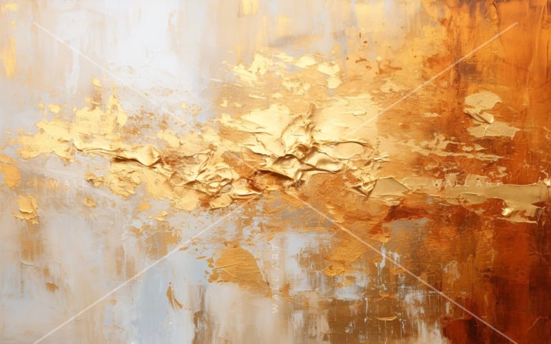 Golden Foil Brush Strokes Artistic Expression 10. Background