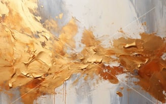Golden Foil Brush Strokes Artistic Expression 16