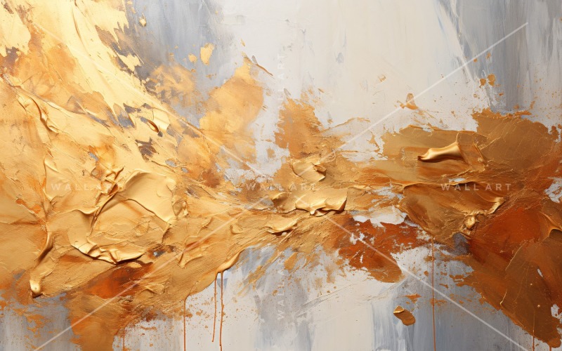 Golden Foil Brush Strokes Artistic Expression 16 Background