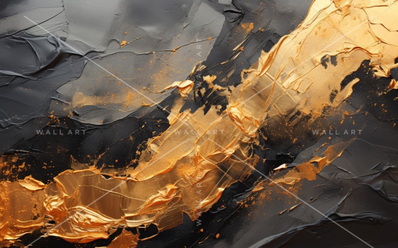 Golden Foil Brush Strokes Artistic Expression 18 Background