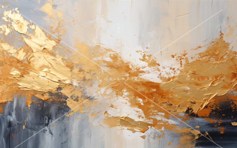 Golden Foil Brush Strokes Artistic Expression 19 Background
