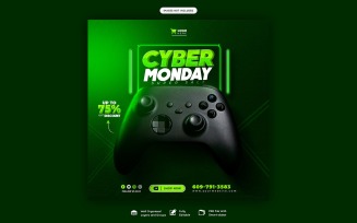 Cyber Monday Sale Social Media Poster Template