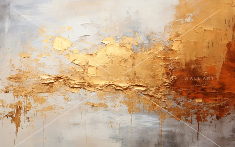 Golden Foil Brush Strokes Artistic Expression 24 Background