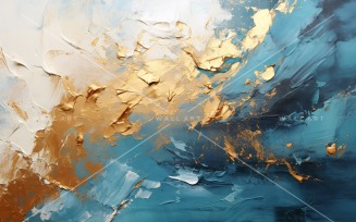 Golden Foil Brush Strokes Artistic Expression 39