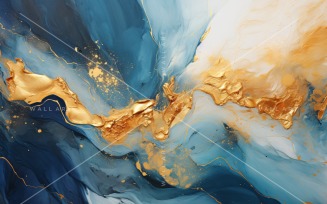 Golden Foil Brush Strokes Artistic Expression 33