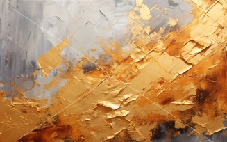 Golden Foil Brush Strokes Artistic Expression 42