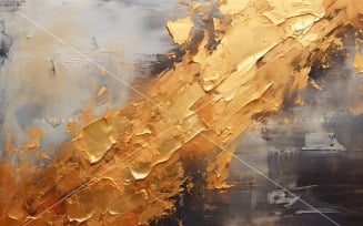 Golden Foil Brush Strokes Artistic Expression 44