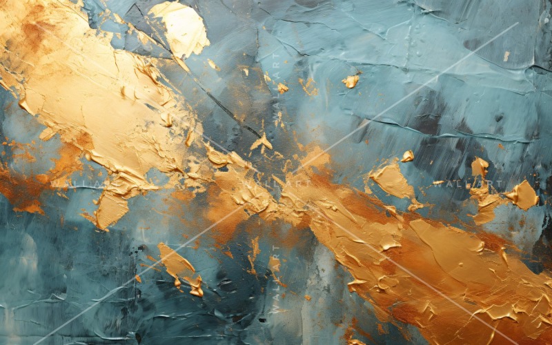 Golden Foil Brush Strokes Artistic Expression 46 Background