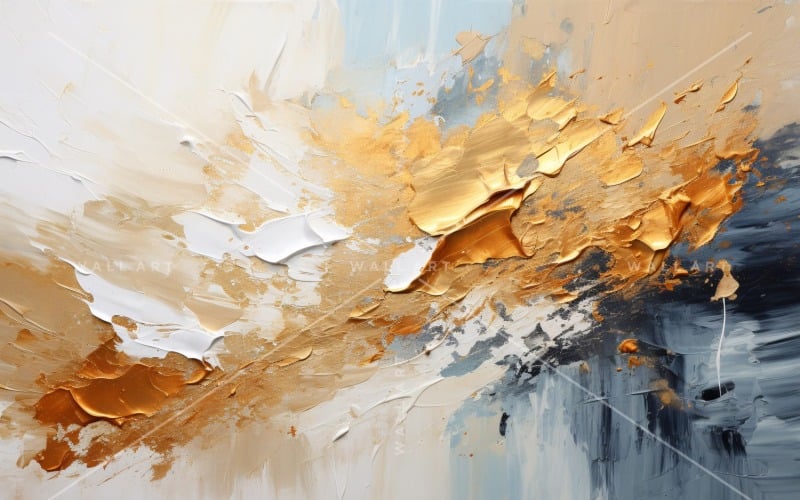 Golden Foil Brush Strokes Artistic Expression 49 Background