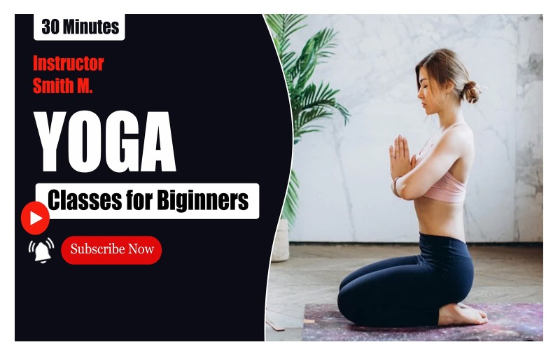 Yoga and Meditation YouTube Thumbnail Template Social Media