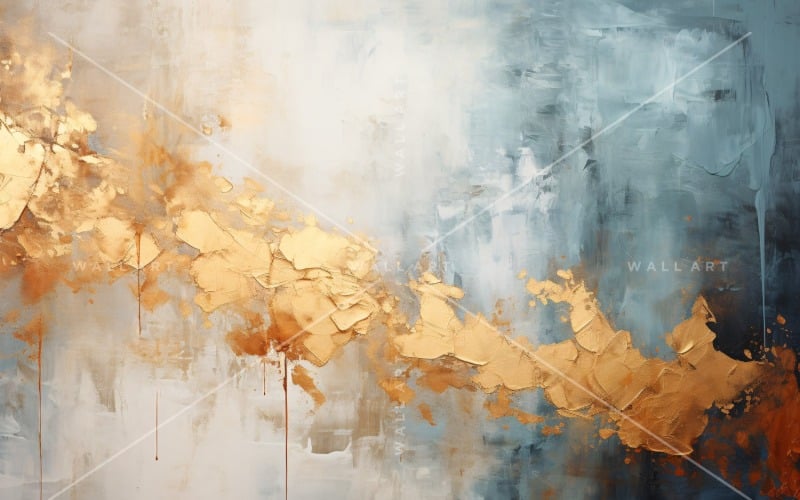 Golden Foil Brush Strokes Artistic Expression 55 Background