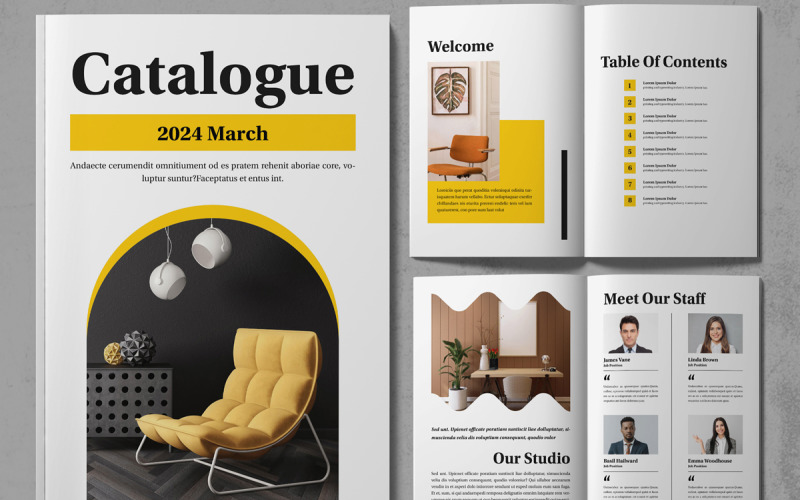 Yellow Catalogue Design Template Corporate Identity