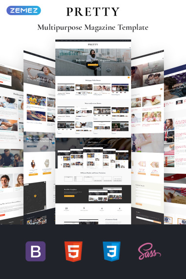 Pretty - Magazine Multipurpose HTML5 Website Template #68693