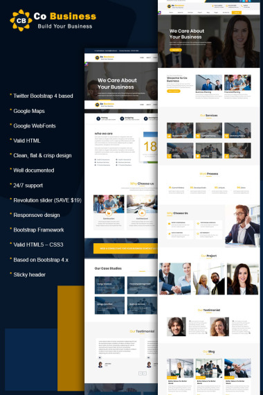 Co Business - Corporate, Business, Html5 & Bootstrap 4 Website Template ...