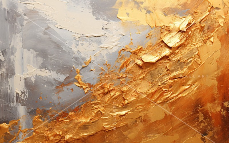Golden Foil Brush Strokes Artistic Expression 61 Background