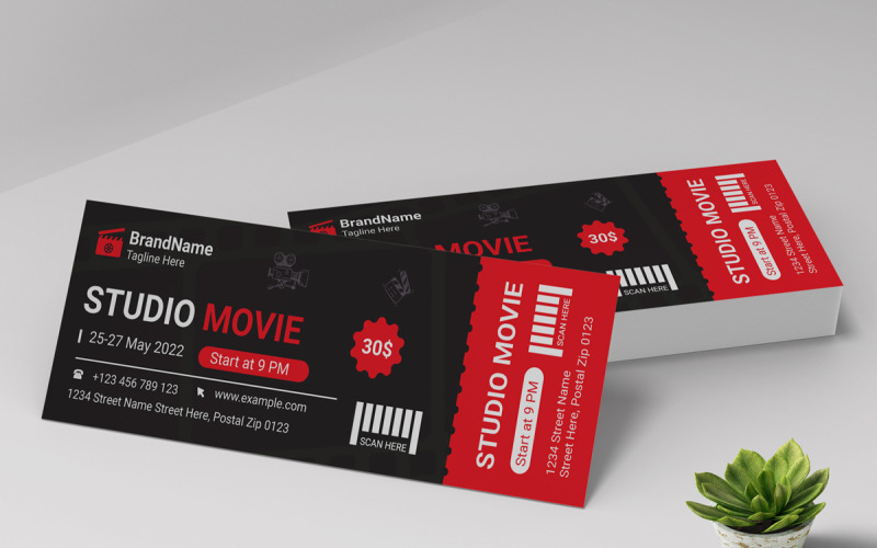 Movie Ticket Template Layout Corporate Identity