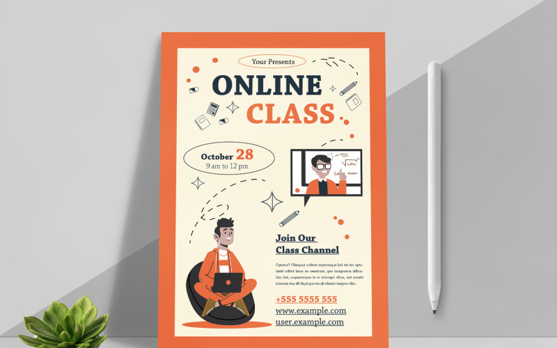 Online Class Flyer Template Corporate Identity