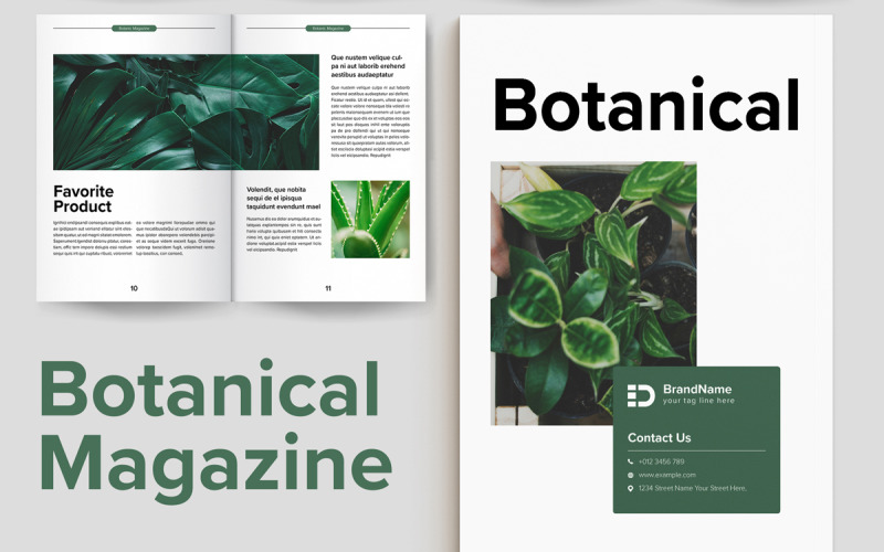 Botanical Magazine Design Template Magazine Template
