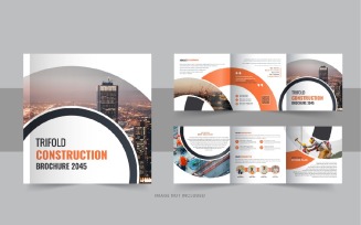 Construction and renovation square trifold brochure design