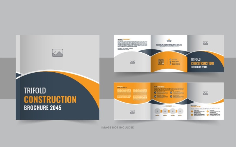 Construction and renovation square trifold brochure Corporate Identity