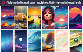 120 + Wallpaper for Notebook cover, I pad, I phone, Mobile high quality images Bundle