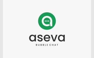 Letter A Bubble Chat Speech Logo