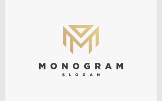 Letter M Gold Luxury Monogram Logo