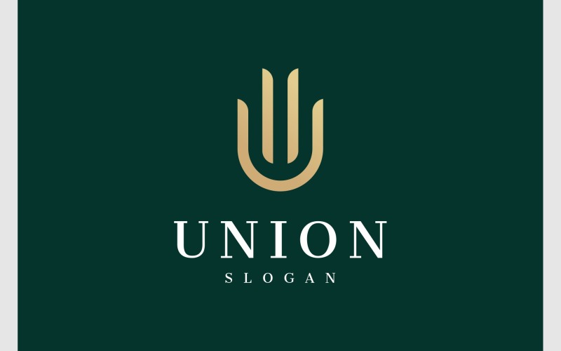 Letter U Gold Elegant Monogram Logo Logo Template