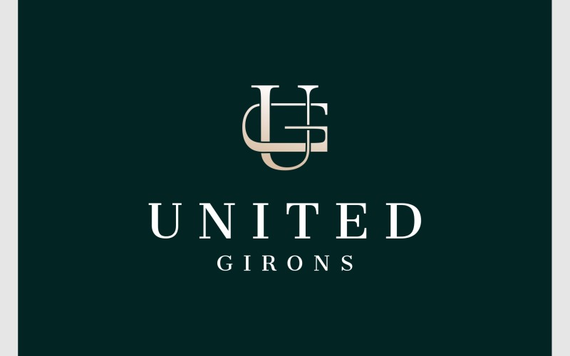 Letter UG GU Initials Luxury Logo Logo Template