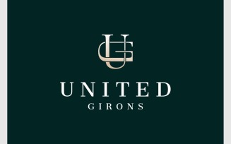 Letter UG GU Initials Luxury Logo