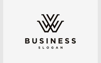 Letter VW WV Simple Monogram Logo