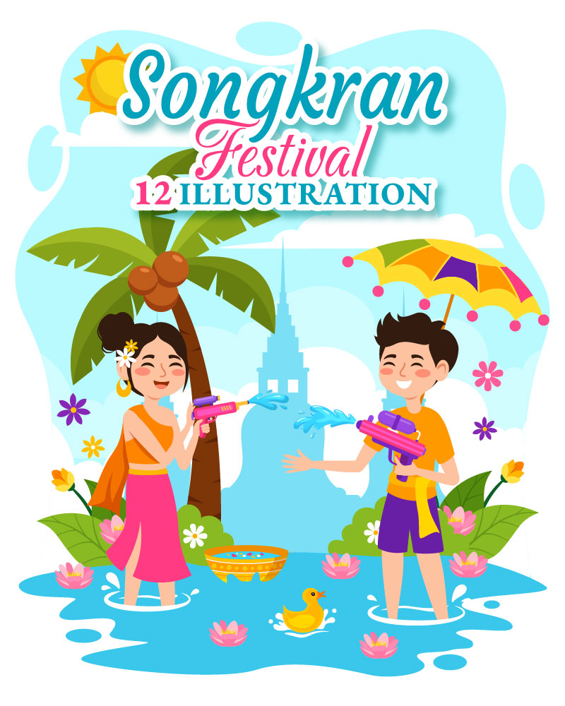 Kit Graphique #381236 Songkran Eau Divers Modles Web - Logo template Preview