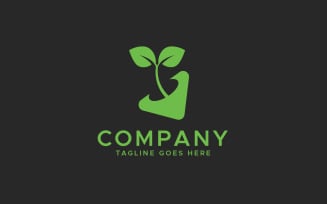 Green garden plant logo design template