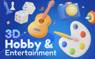 Hobbly - Hobby and Entertainment 3D Icon Set