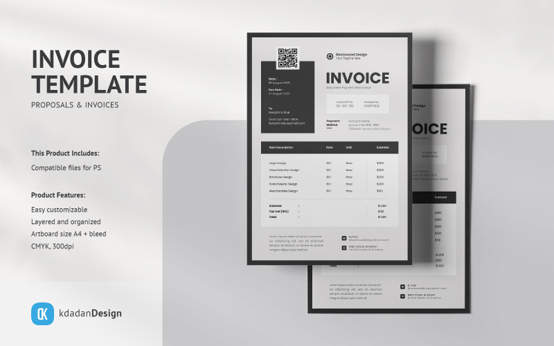 Invoice PSD Design Template Voll 02 Corporate Identity