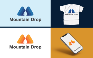 Mountain Drop logo design template