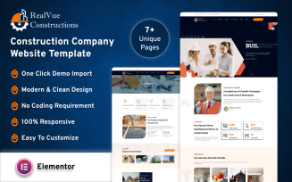 RealVue Construction Company WordPress Elementor Website
